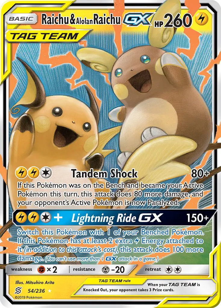 Raichu et Raichu d’Alola GX