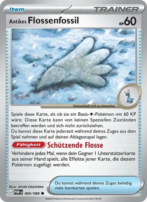 Antikes Flossenfossil