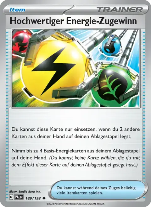 Hochwertiger Energie-Zugewinn