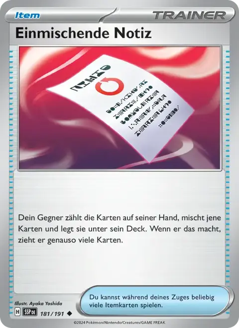 Einmischende Notiz