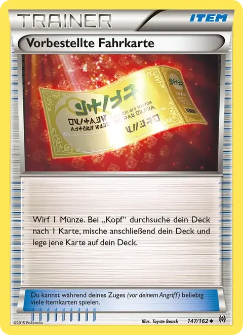 Vorbestellte Fahrkarte